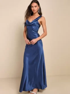 Bridesmaid Dress Open Back Asymmetrical Mermaid Wedding Party Maxi Dresses
