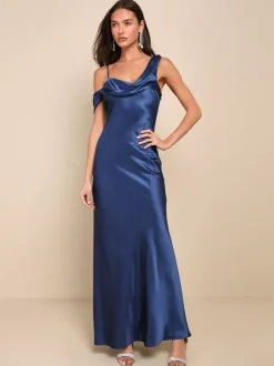Bridesmaid Dress Open Back Asymmetrical Mermaid Wedding Party Maxi Dresses