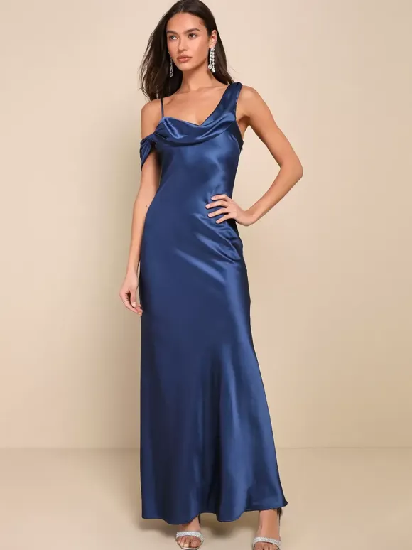 Bridesmaid Dress Open Back Asymmetrical Mermaid Wedding Party Maxi Dresses