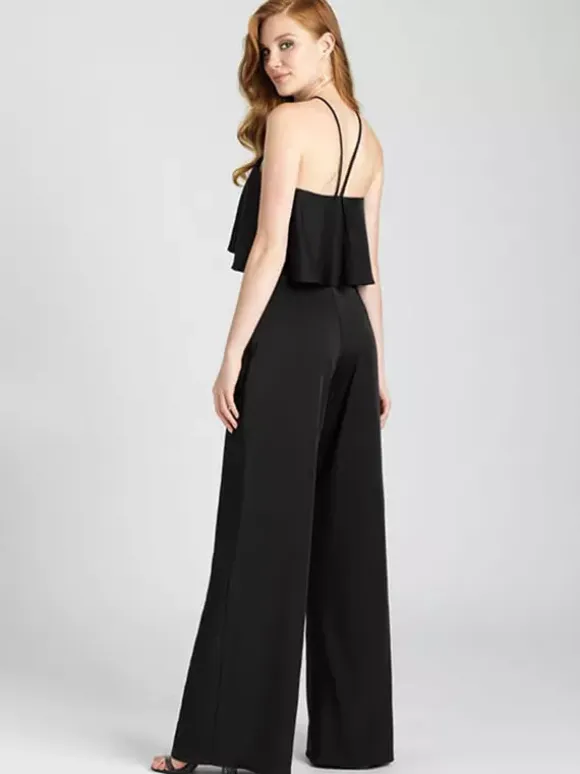 Bridesmaid Dress Satin Fabric Jumpsuit Floor-Length Formal Gowns