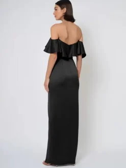 Bridesmaid Dress Satin Fabric Ball Gown Floor-Length Wedding Party Dress