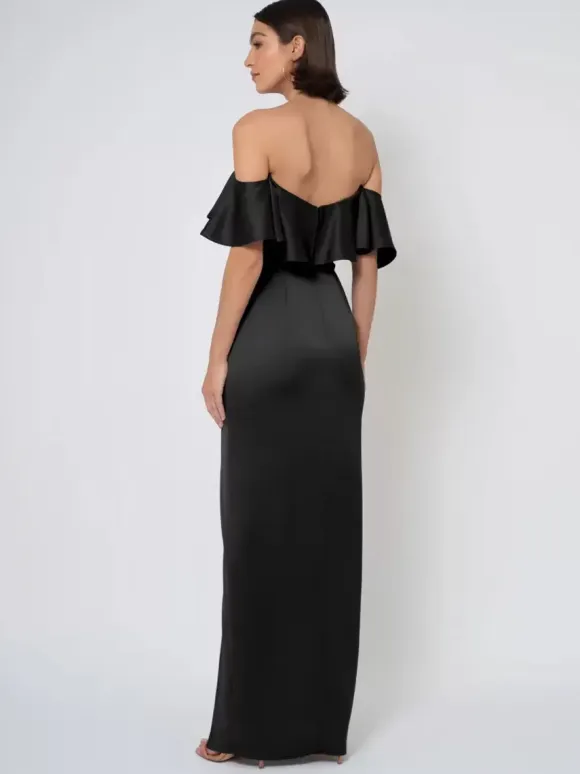 Bridesmaid Dress Satin Fabric Ball Gown Floor-Length Wedding Party Dress