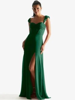 Bridesmaid Dress Sheath Floor-Length Zipper Chiffon Formal Gowns