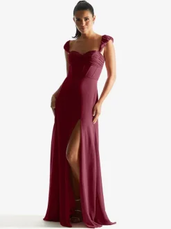 Bridesmaid Dress Sheath Floor-Length Zipper Chiffon Formal Gowns