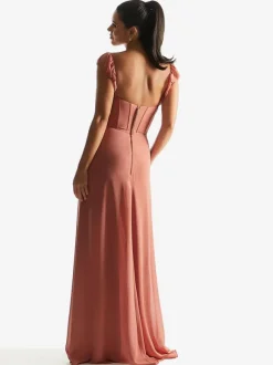Bridesmaid Dress Sheath Floor-Length Zipper Chiffon Formal Gowns