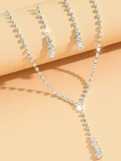 Bride's Wedding Jewelry Set Attractive Metal Cubic Zirconia