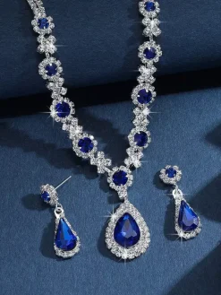 Bride's Wedding Jewelry Set Charming Metal Diamond