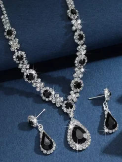 Bride's Wedding Jewelry Set Charming Metal Diamond