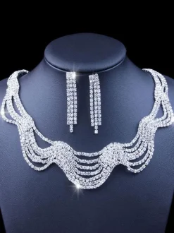 Bride's Wedding Jewelry Set Gorgeous Metal Beautiful Jewelry
