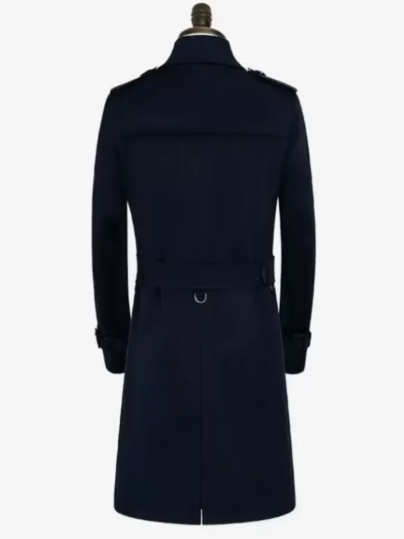 British Windbreaker Mid-Length Slim Business Windbreaker Windproof Jacket Men's Coat