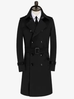 British Windbreaker Mid-Length Slim Business Windbreaker Windproof Jacket Men's Coat