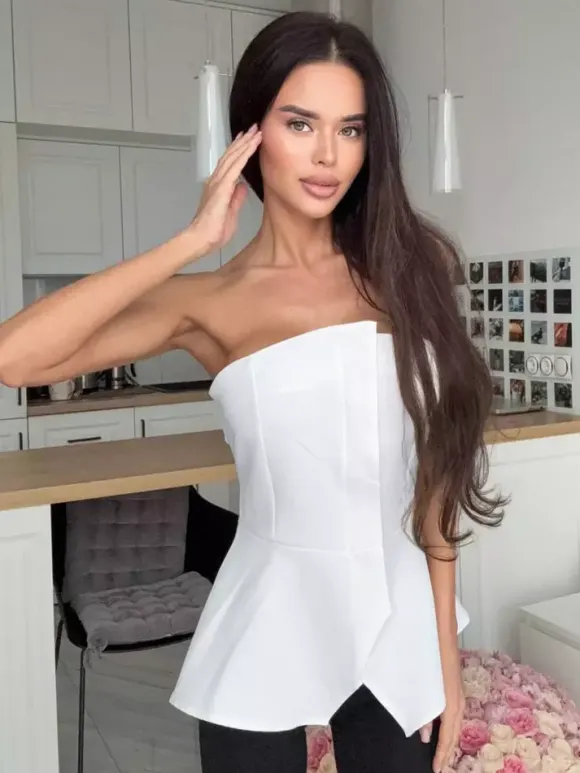 Brown Cami Top Strapless Casual Women Camis