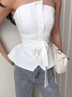 Brown Cami Top Strapless Casual Women Camis