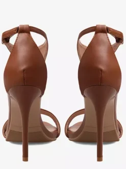 Brown High Heel Sandals Women's Open Toe T Type Stiletto Heel Sandal Shoes