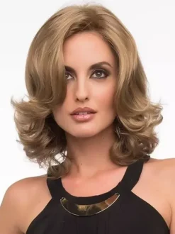 Brown Medium Curly Hair Side-parted Full Head Synthetic Wig For Women 2026