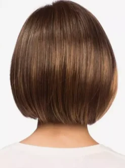 Brown Bob Short Straight Hair With Air Bangs Synthetic Wig For Women 2026