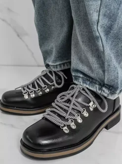 Brown Casual Shoes Men's Round Toe Lace Up Shoes