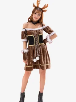 Brown Christmas Cute Reindeer Christmas Costume Party Clothing