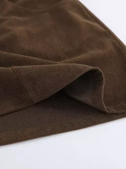 Brown Corduroy Women Mini Skirt - Retro High Waisted Slim Fit A-Line - Spring Casual Streetwear 2026