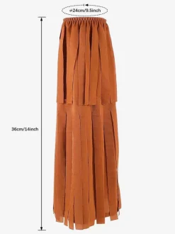Brown Costumes Fringe Leg Warmer Women Retro Accessory Masquerade Ball Gown