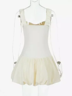 Bubble Hem Mini Dress For Women - Coquette Aesthetic Ruffle Corset Fit - Summer Beach Party Look 2026