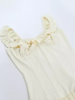Bubble Hem Mini Dress For Women - Coquette Aesthetic Ruffle Corset Fit - Summer Beach Party Look 2026