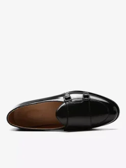 Buckle Round Toe PU Leather Monk Loafer Shoes For Men