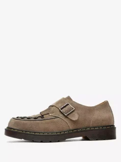 Buckle Round Toe Suede Leather Mens Monk Loafer Shoes
