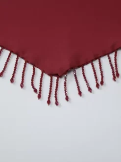 Burgundy Cami Top Straps Neck Fringe Open Shoulder Sexy Women Camis