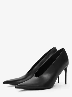 Burgundy High Heels Women's Pointed Toe Slip On Pumps