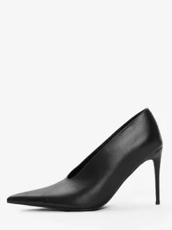 Burgundy High Heels Women's Pointed Toe Slip On Pumps