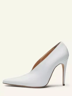 Burgundy High Heels Women's Pointed Toe Slip On Pumps
