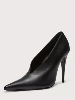 Burgundy High Heels Women's Pointed Toe Slip On Pumps