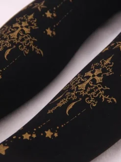 Burgundy Lolita Pantyhose Angel Cross Gilding Velvet Lolita Stocking