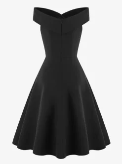 Burgundy Off Shoulder A Line Midi Dress For Women Elegant Formal
