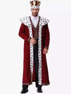 Burgundy Polka Dot Retro Sash Pants Saudi Arabia Set Holidays Costumes
