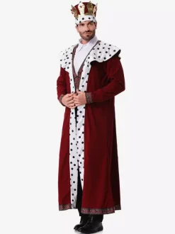 Burgundy Polka Dot Retro Sash Pants Saudi Arabia Set Holidays Costumes