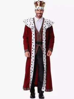Burgundy Polka Dot Retro Sash Pants Saudi Arabia Set Holidays Costumes