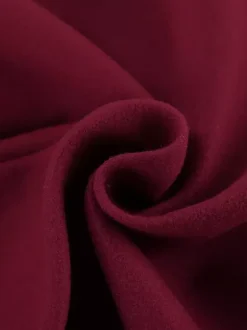 Burgundy Red Women's Cropped Jacket - Chic Turn Down Collar Zip Up Elastic Hem - Spring Casual Streetwear 2026