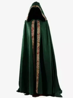 Burgundy Vintage Retro Men's Long Cloak Medieval Church Clergy Loose Dress Cloak