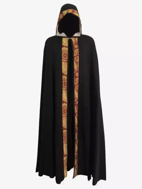 Burgundy Vintage Retro Men's Long Cloak Medieval Church Clergy Loose Dress Cloak