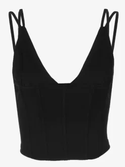 Burgundy Cami Top Straps Neck Chic Women Camis