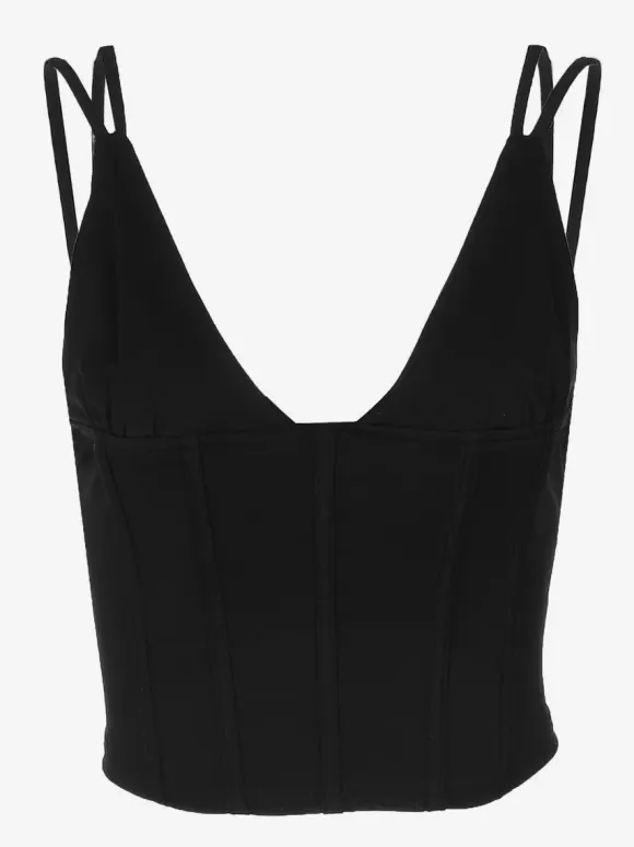 Burgundy Cami Top Straps Neck Chic Women Camis