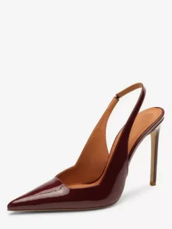 Burgundy High Heels Pointed Toe Slingback Pumps For Women 2026