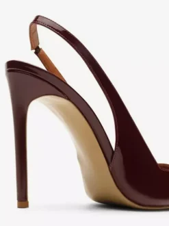 Burgundy High Heels Pointed Toe Slingback Pumps For Women 2026
