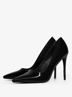 Burgundy High Heels Pointed Toe Slip On Dress Shoes