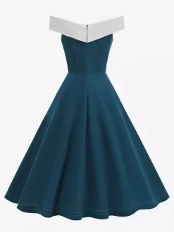 Burgundy Off Shoulder A Line Midi Dress For Women Elegant Formal