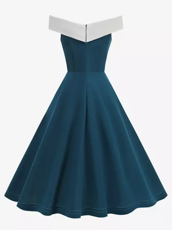 Burgundy Off Shoulder A Line Midi Dress For Women Elegant Formal