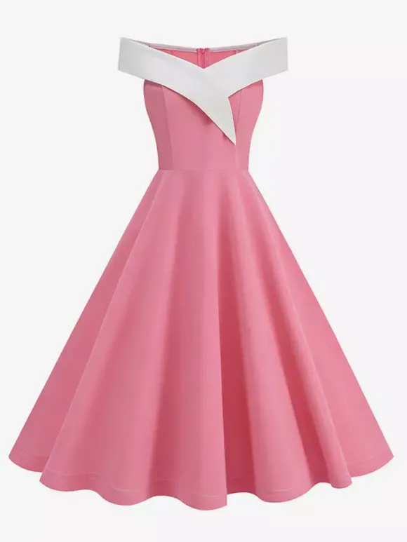Burgundy Off Shoulder A Line Midi Dress For Women Elegant Formal
