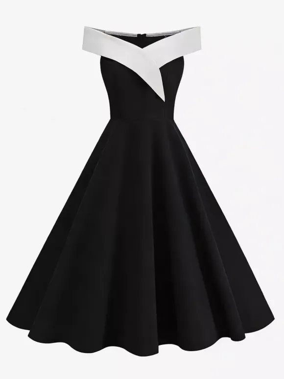 Burgundy Off Shoulder A Line Midi Dress For Women Elegant Formal